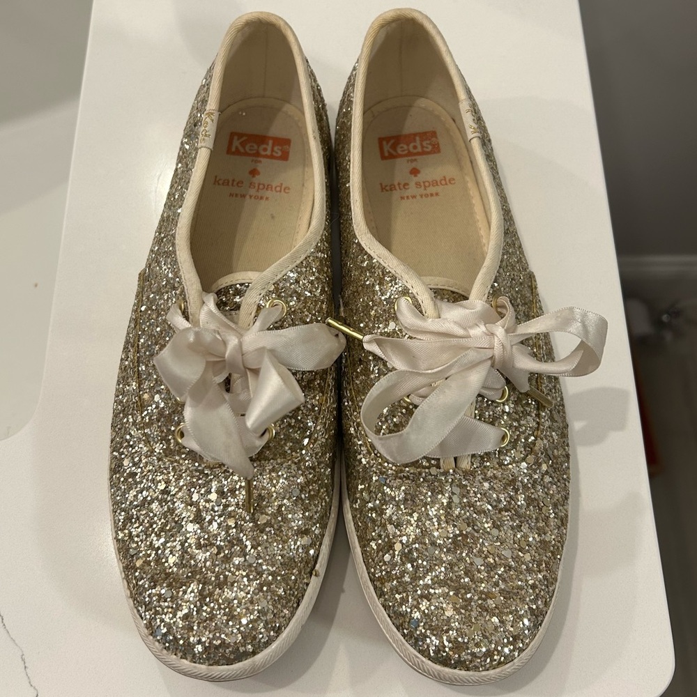 Gold Kate spade sparkle keds